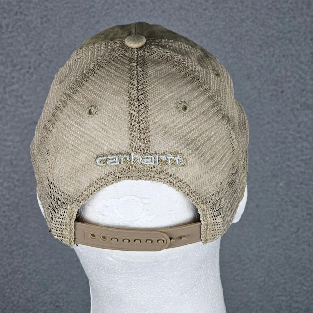Carhartt Hat Mens OSFA Tan Buffalo Mesh-Back Cap Trucker Snapback 100286